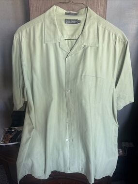 Daniel Cremieux Light Green Short-Sleeve Button-Down Shirt
